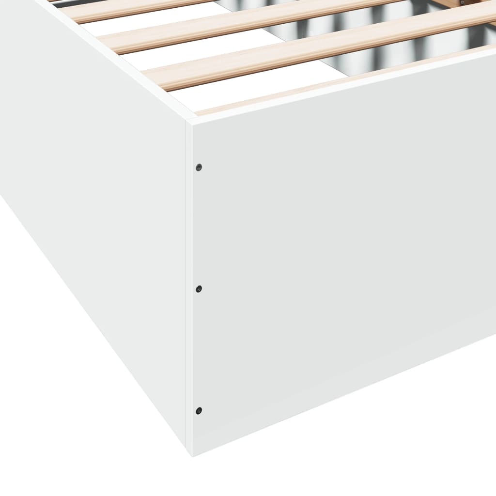 Cadre de lit sans matelas blanc 75x190 cm bois d'ingénierie - XIOS