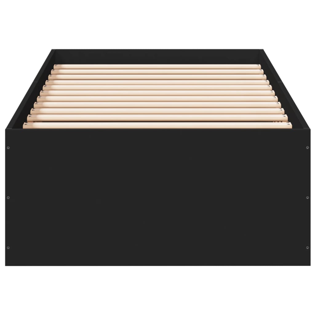 Cadre de lit sans matelas noir 75x190 cm bois ingénierie - XIOS