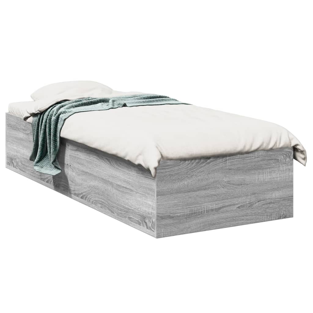 Cadre de lit sans matelas sonoma gris 75x190 cm - XIOS