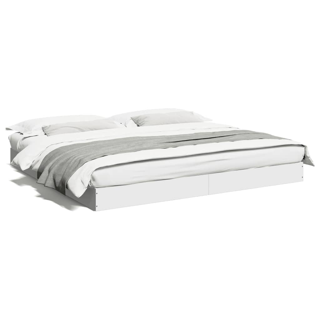 Cadre de lit sans matelas blanc 180x200 cm bois d'ingénierie - XIOS