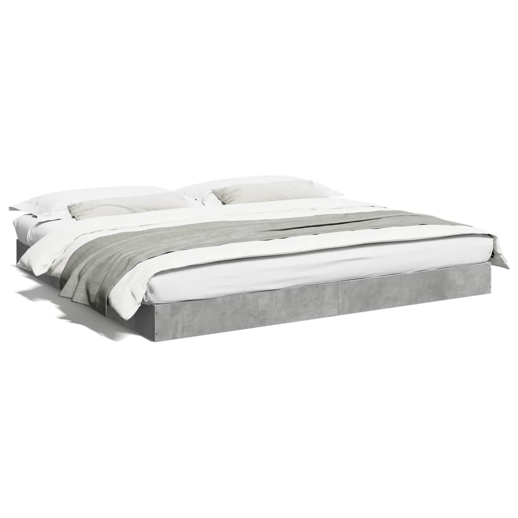 Cadre de lit sans matelas gris béton 180x200 cm - XIOS
