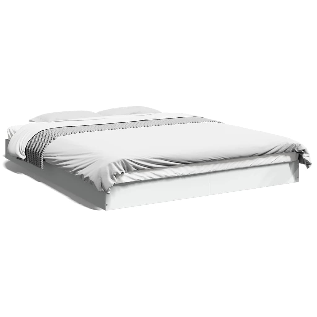 Cadre de lit sans matelas blanc 160x200 cm bois d'ingénierie - XIOS