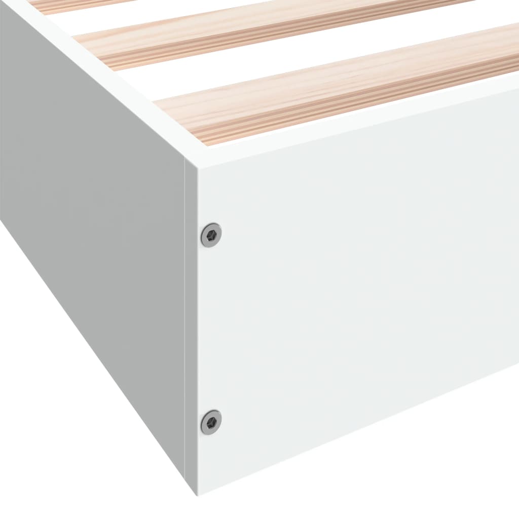 Cadre de lit sans matelas blanc 160x200 cm bois d'ingénierie - XIOS