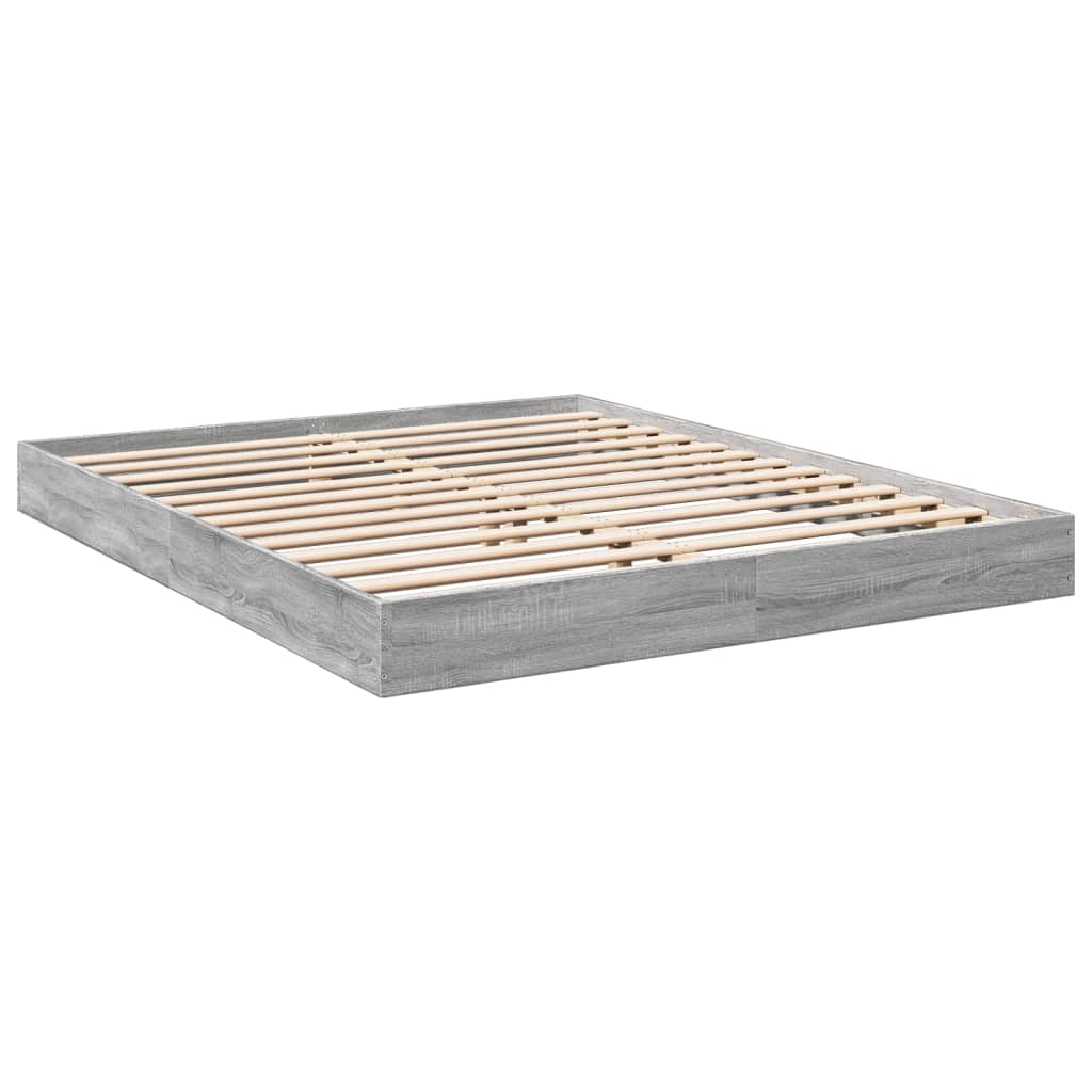 Cadre de lit sans matelas sonoma gris 160x200cm bois ingénierie - XIOS
