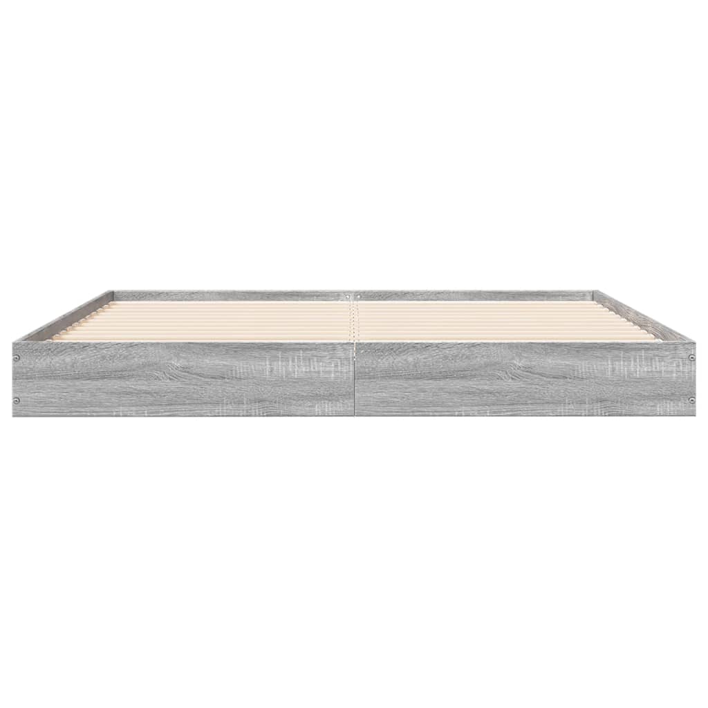 Cadre de lit sans matelas sonoma gris 160x200cm bois ingénierie - XIOS