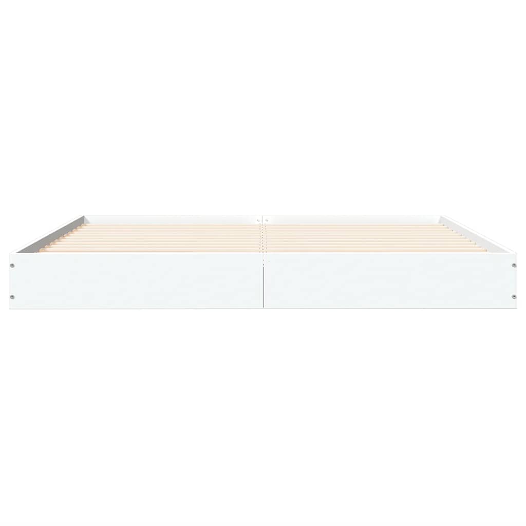 Cadre de lit sans matelas blanc 150x200 cm bois d'ingénierie