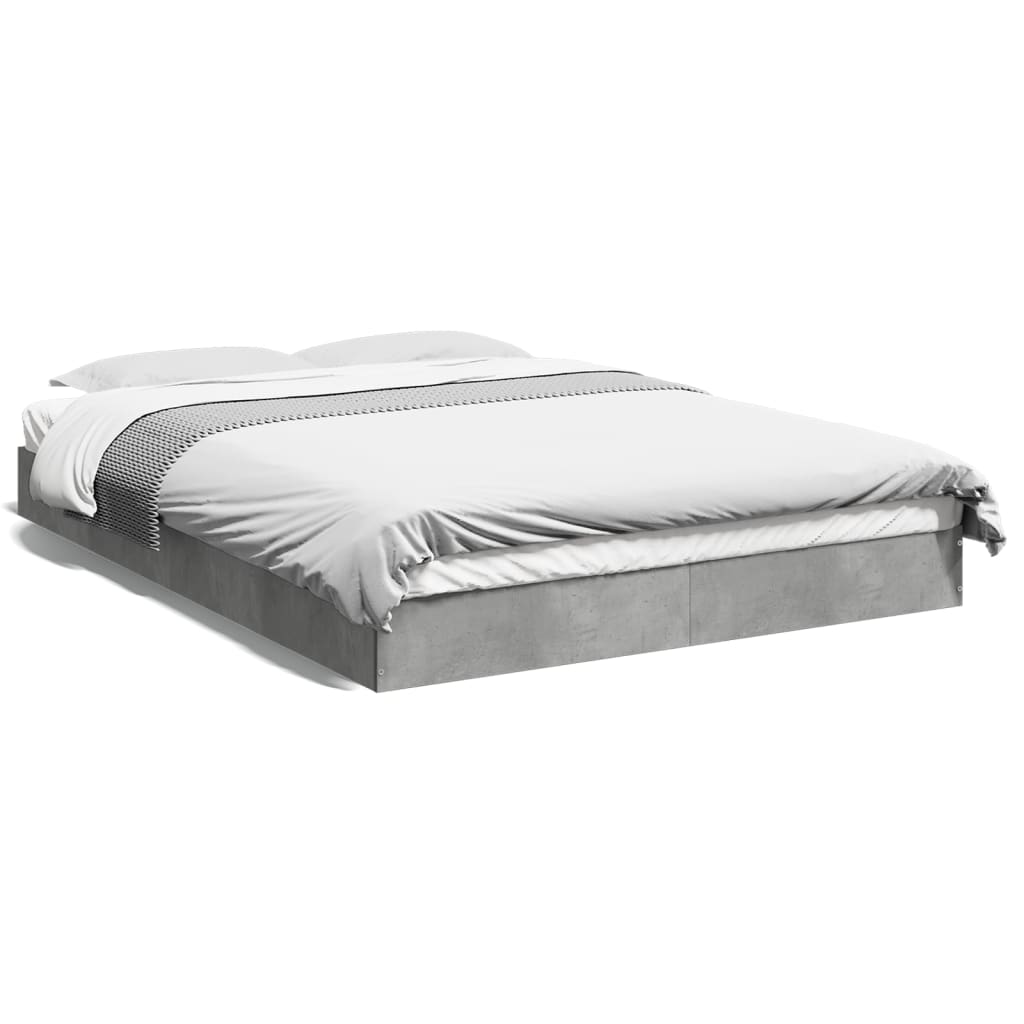 Cadre de lit sans matelas gris béton 140x200 cm - XIOS