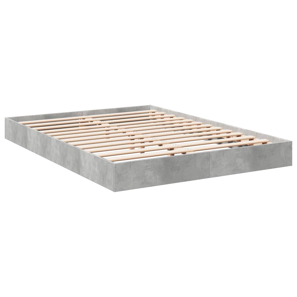 Cadre de lit sans matelas gris béton 140x200 cm - XIOS