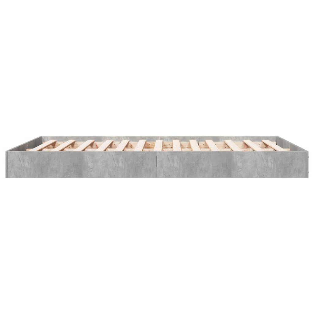 Cadre de lit sans matelas gris béton 140x200 cm - XIOS