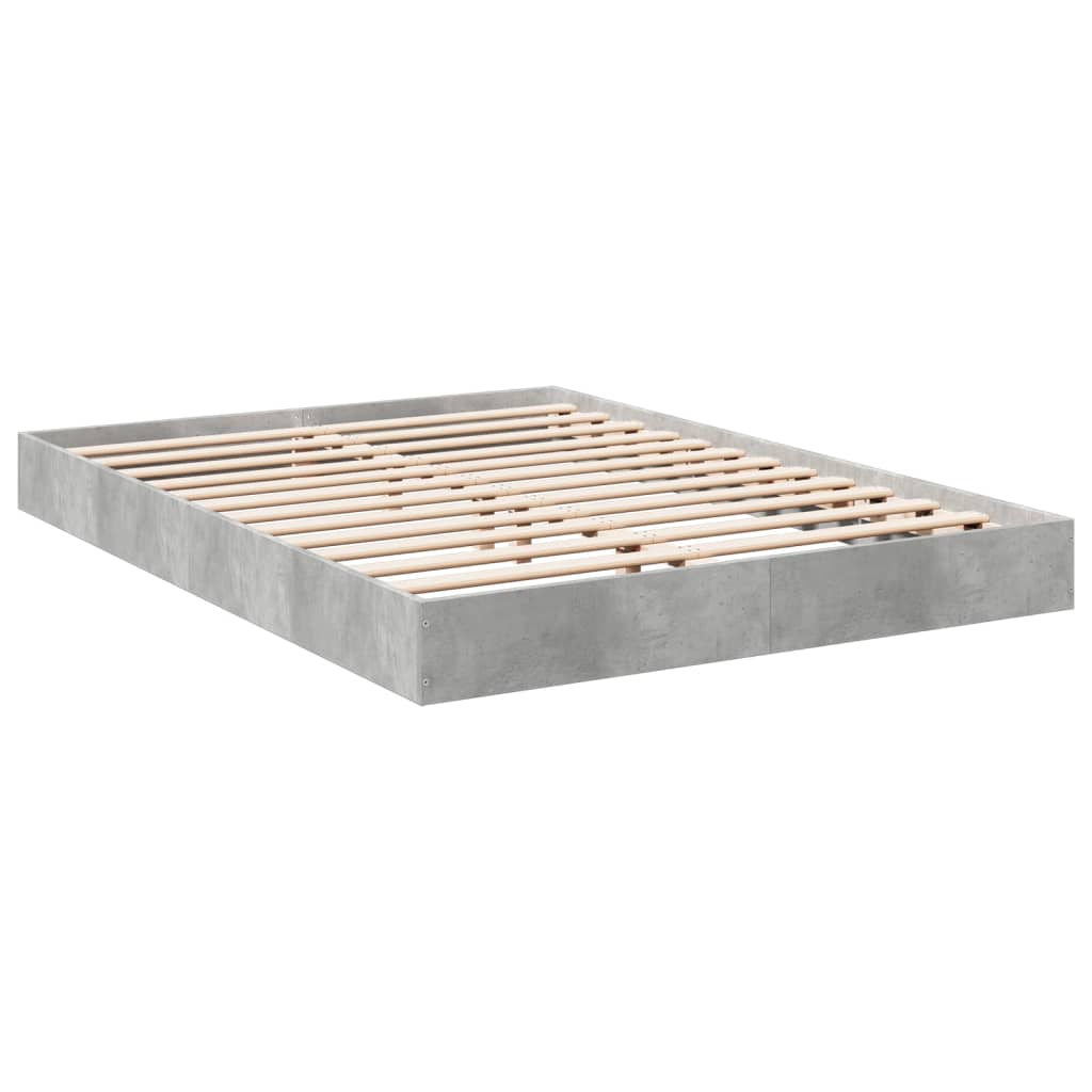 Cadre de lit sans matelas gris béton 140x200 cm - XIOS