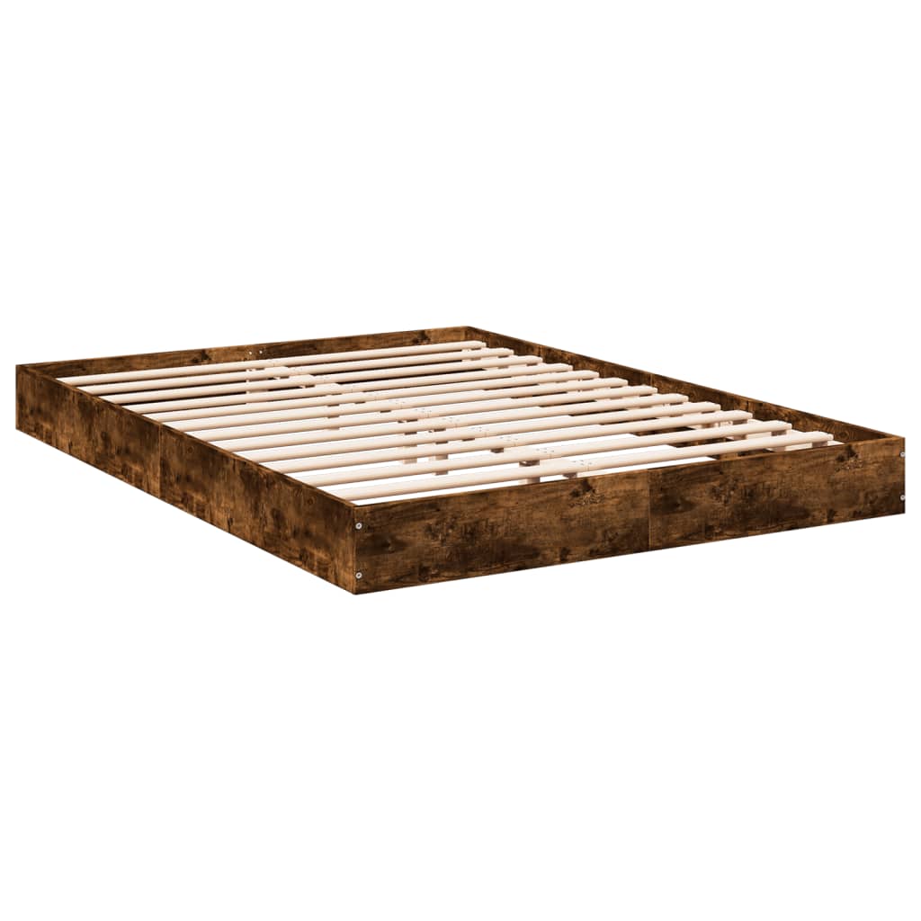 Cadre de lit sans matelas chêne fumé 140x200 cm bois ingénierie - XIOS
