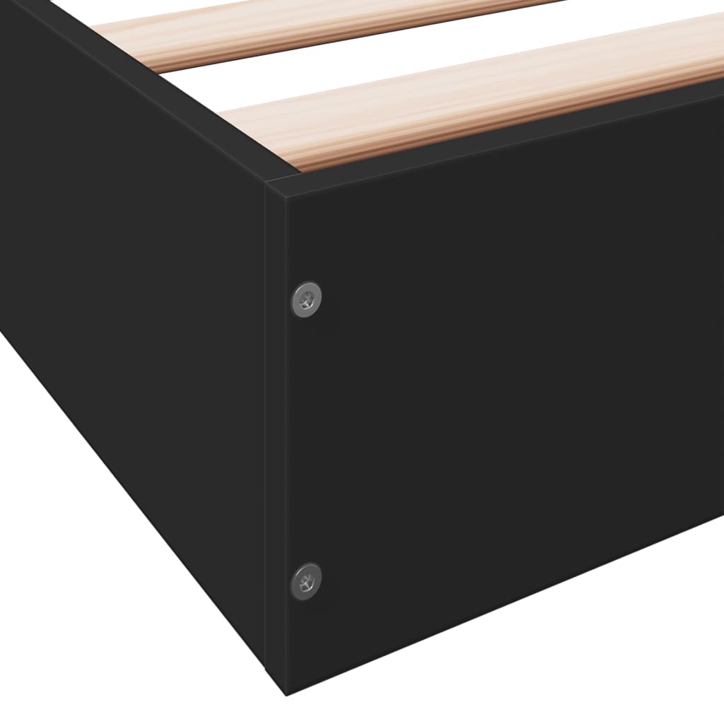 Cadre de lit sans matelas noir 100x200 cm bois d'ingénierie - XIOS