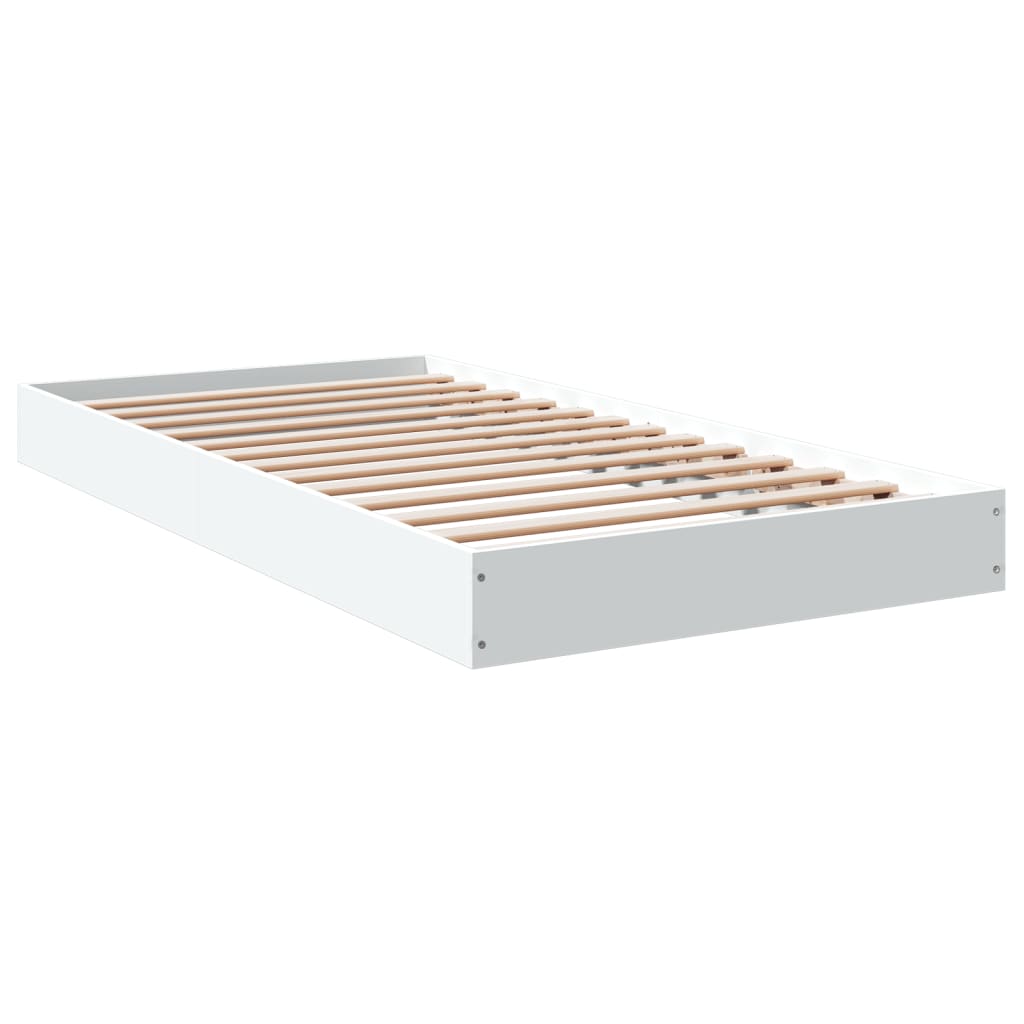 Cadre de lit sans matelas blanc 90x190 cm bois d'ingénierie - XIOS