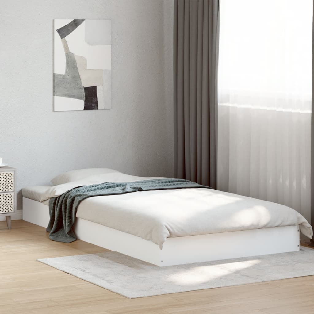 Cadre de lit sans matelas blanc 90x190 cm bois d'ingénierie - XIOS