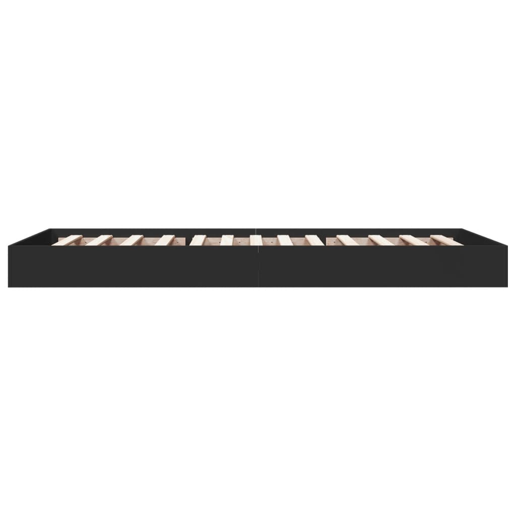 Cadre de lit sans matelas noir 75x190 cm bois ingénierie - XIOS