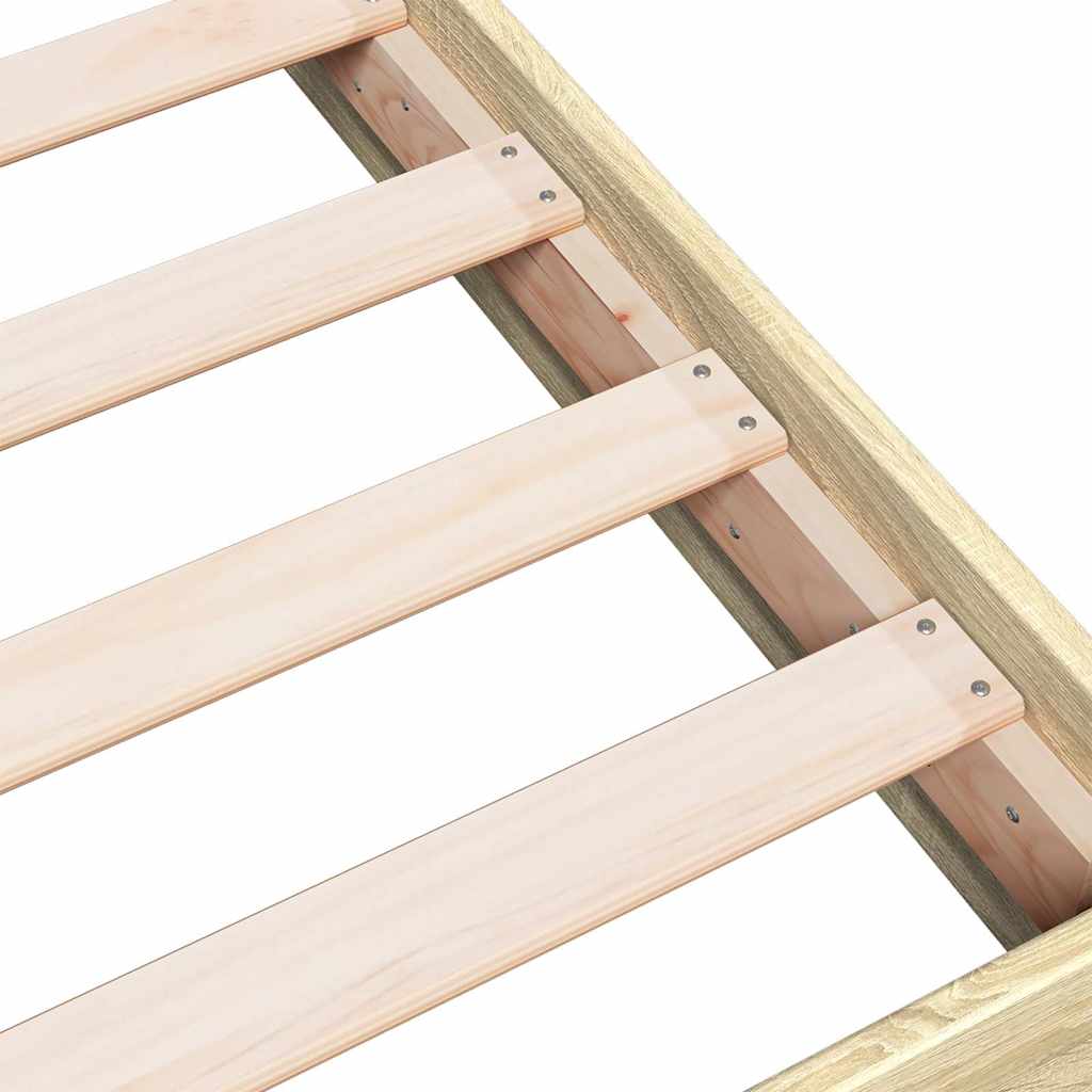 Cadre de lit sans matelas chêne sonoma 75x190 cm