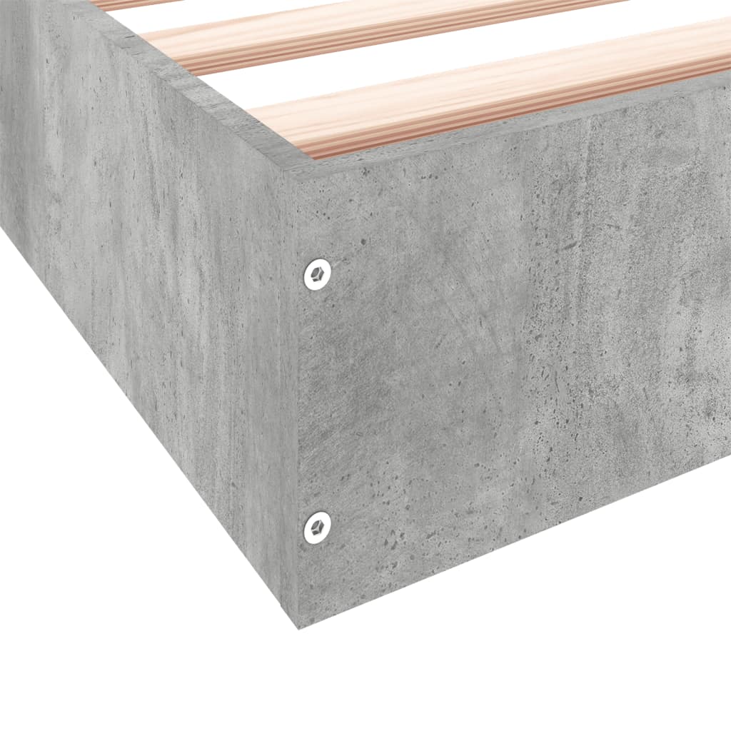 Cadre de lit sans matelas gris béton 75x190 cm - XIOS