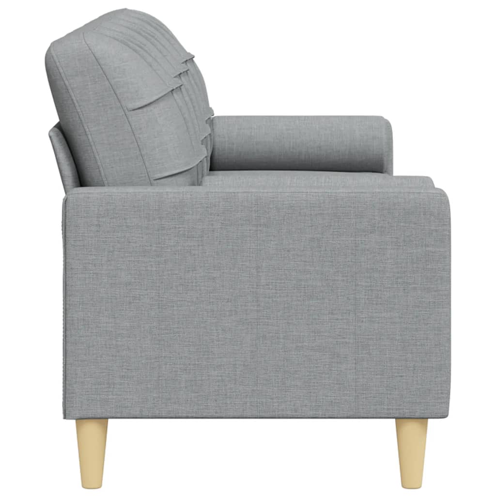 Canapé 3 places avec oreillers gris clair 210 cm tissu - XIOS