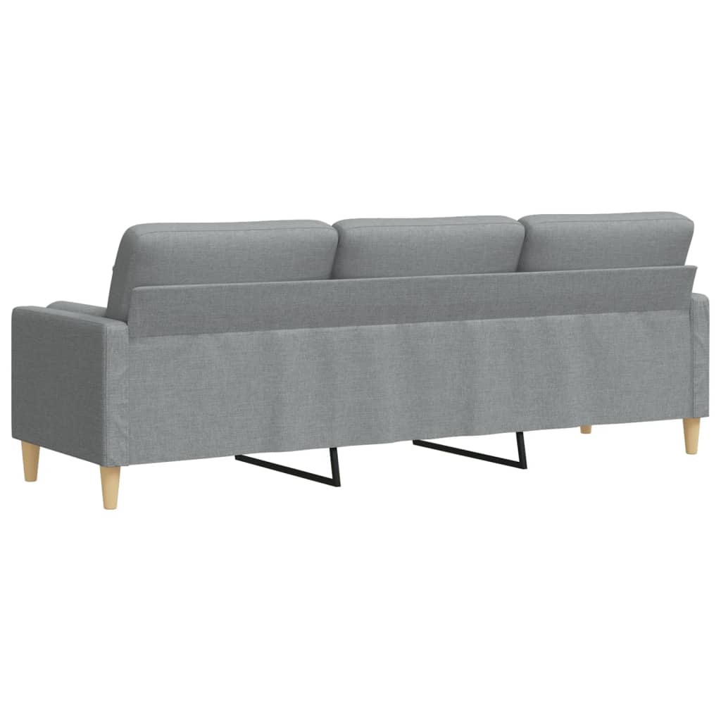 Canapé 3 places avec oreillers gris clair 210 cm tissu - XIOS