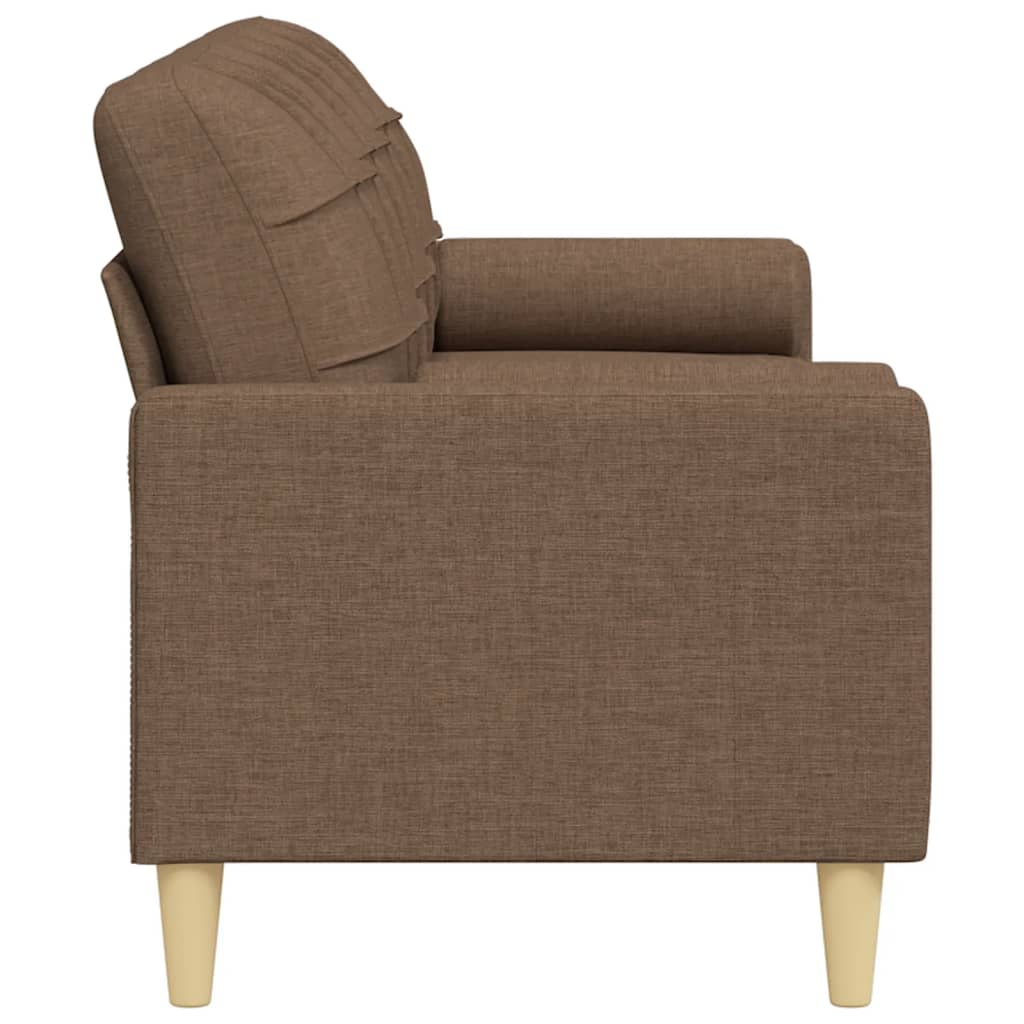 Canapé 3 places avec oreillers décoratifs marron 210 cm tissu - XIOS