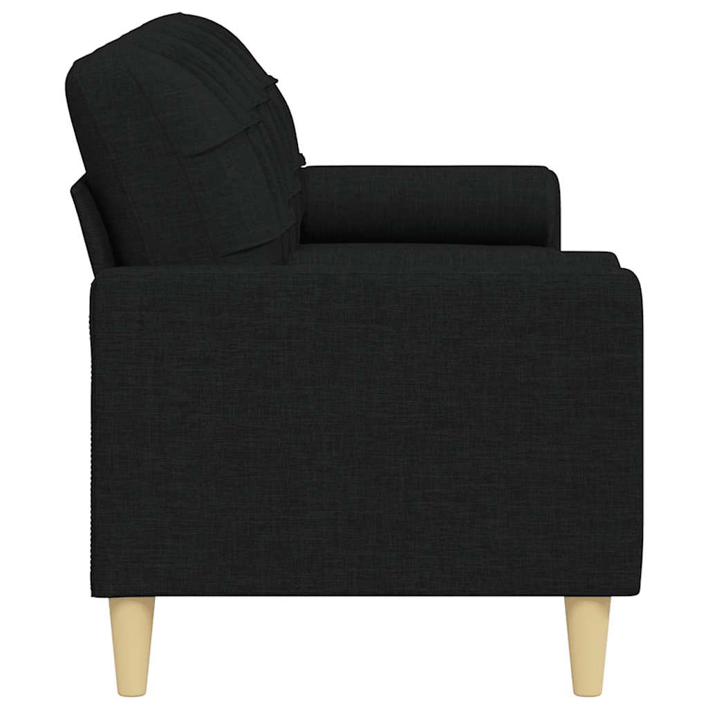 Canapé 3 places avec oreillers décoratifs noir 210 cm tissu - XIOS