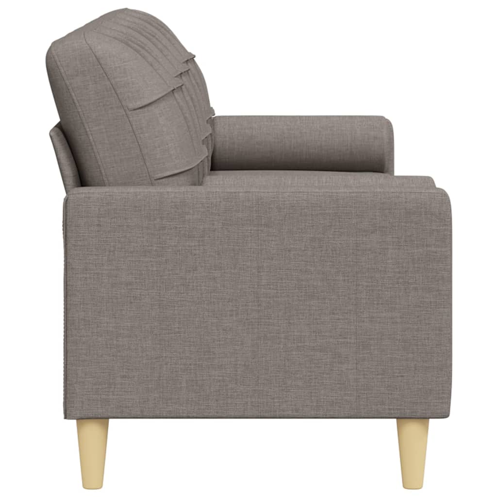 Canapé 3 places avec oreillers décoratifs taupe 210 cm tissu - XIOS
