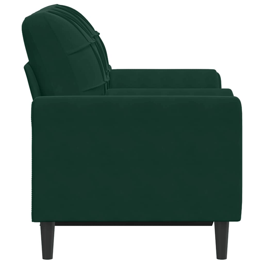 Canapé 2 places avec oreillers vert foncé 120 cm velours - XIOS