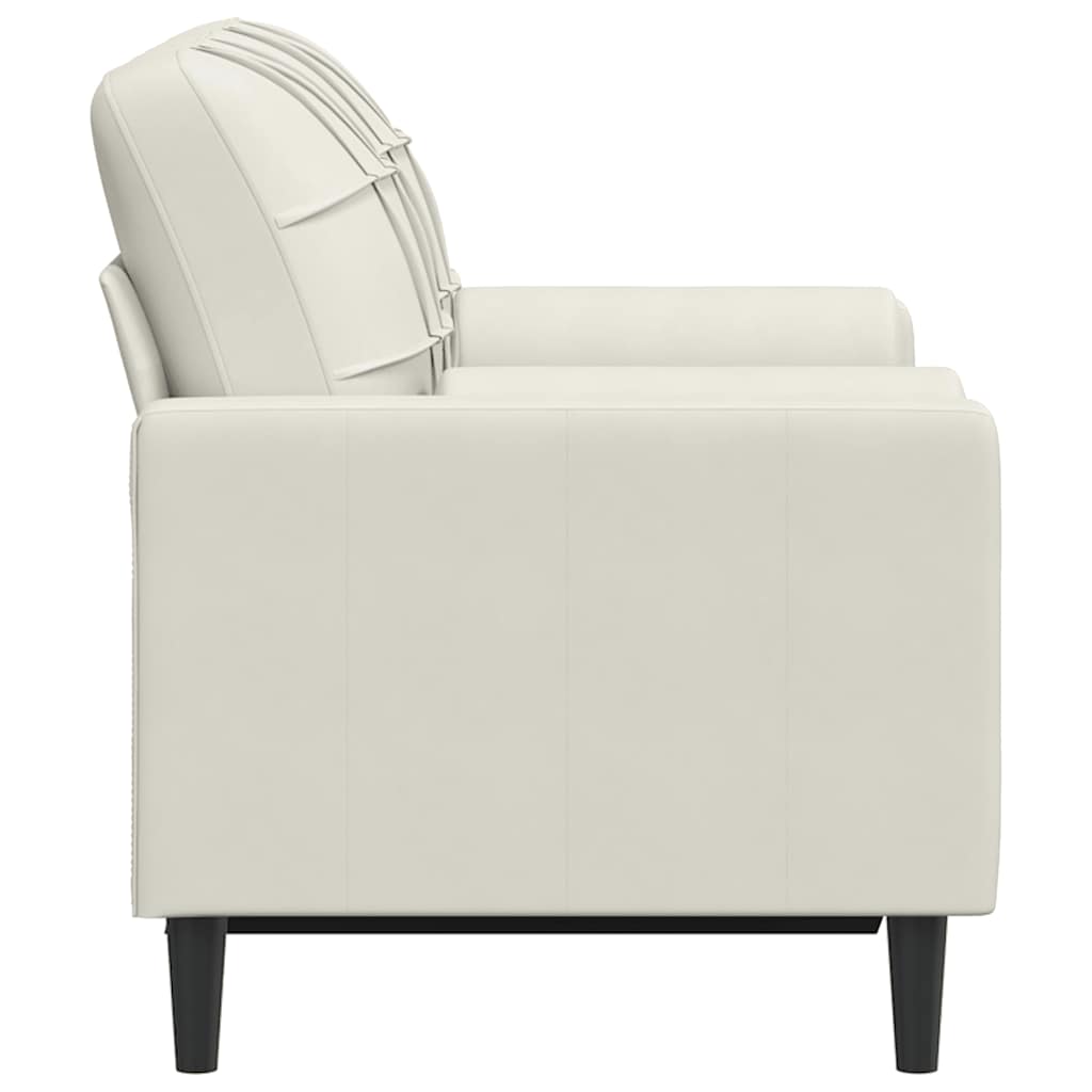 Canapé 2 places avec oreillers décoratifs crème 120 cm velours - XIOS