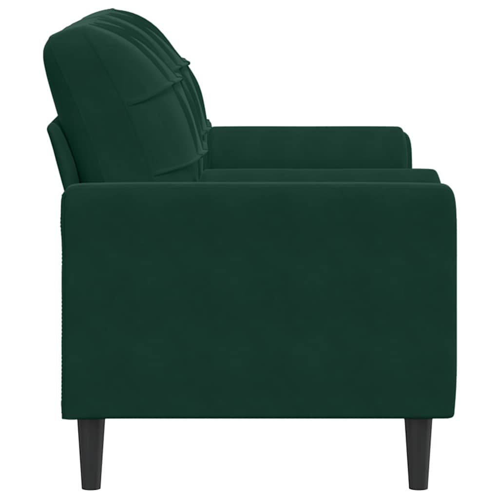 Canapé 2 places avec oreillers vert foncé 140 cm velours - XIOS