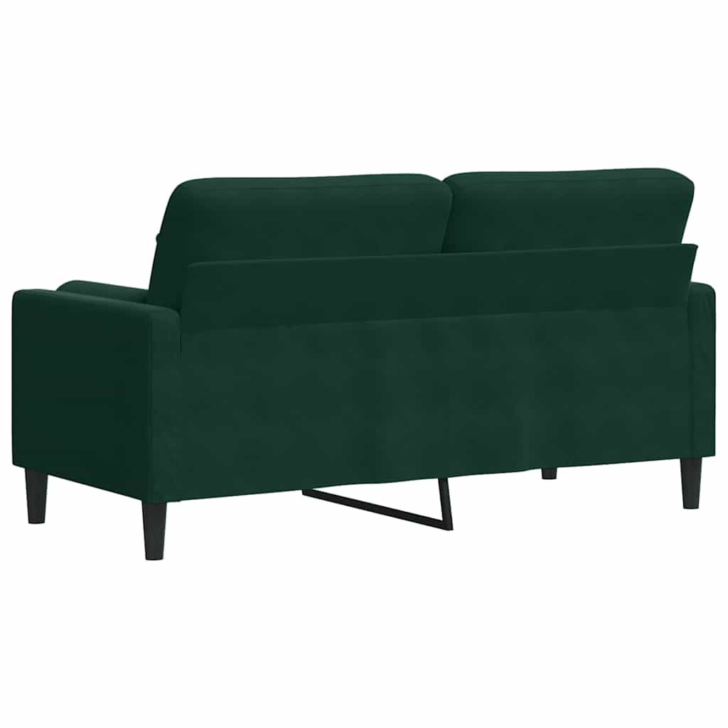 Canapé 2 places avec oreillers vert foncé 140 cm velours - XIOS