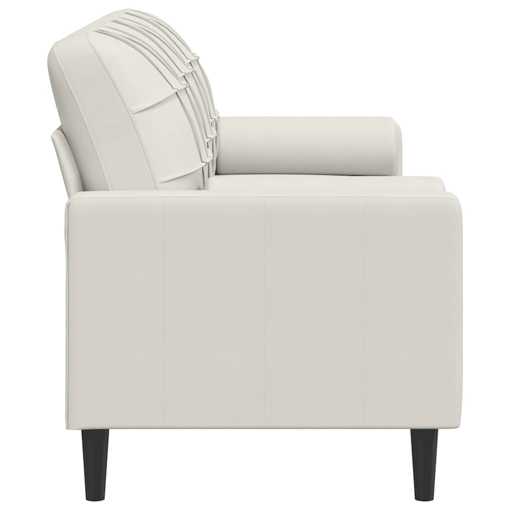 Canapé 3 places avec oreillers décoratifs crème 180 cm velours - XIOS