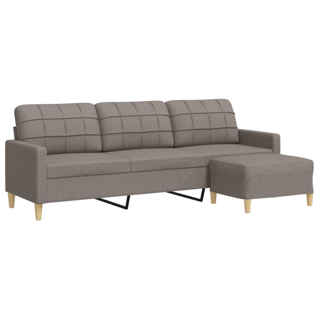 Canapé à 3 places avec repose-pieds Taupe 210 cm Tissu