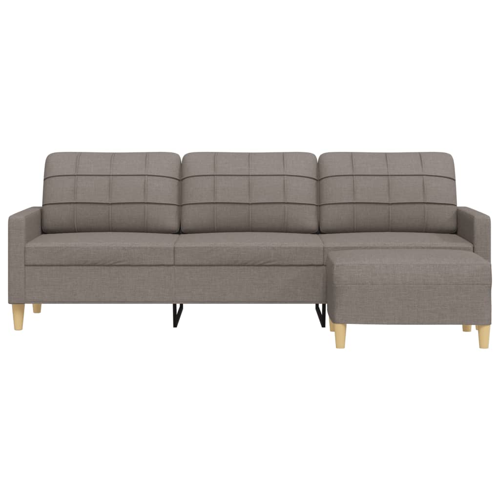 Canapé à 3 places avec repose-pieds Taupe 210 cm Tissu - XIOS