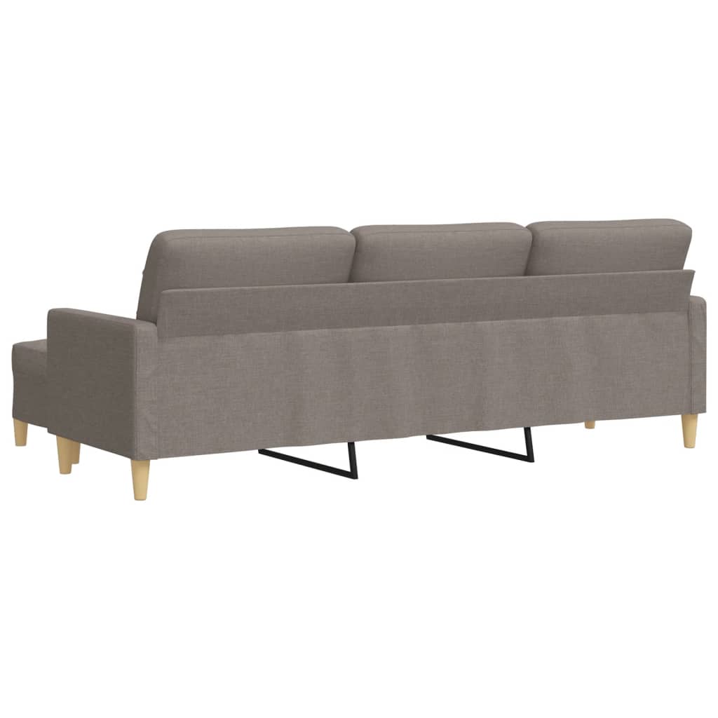 Canapé à 3 places avec repose-pieds Taupe 210 cm Tissu - XIOS