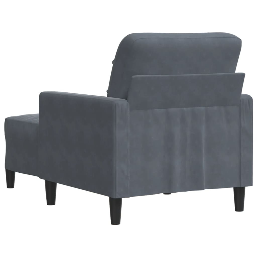 Fauteuil avec repose-pied Gris foncé 60 cm Velours - XIOS