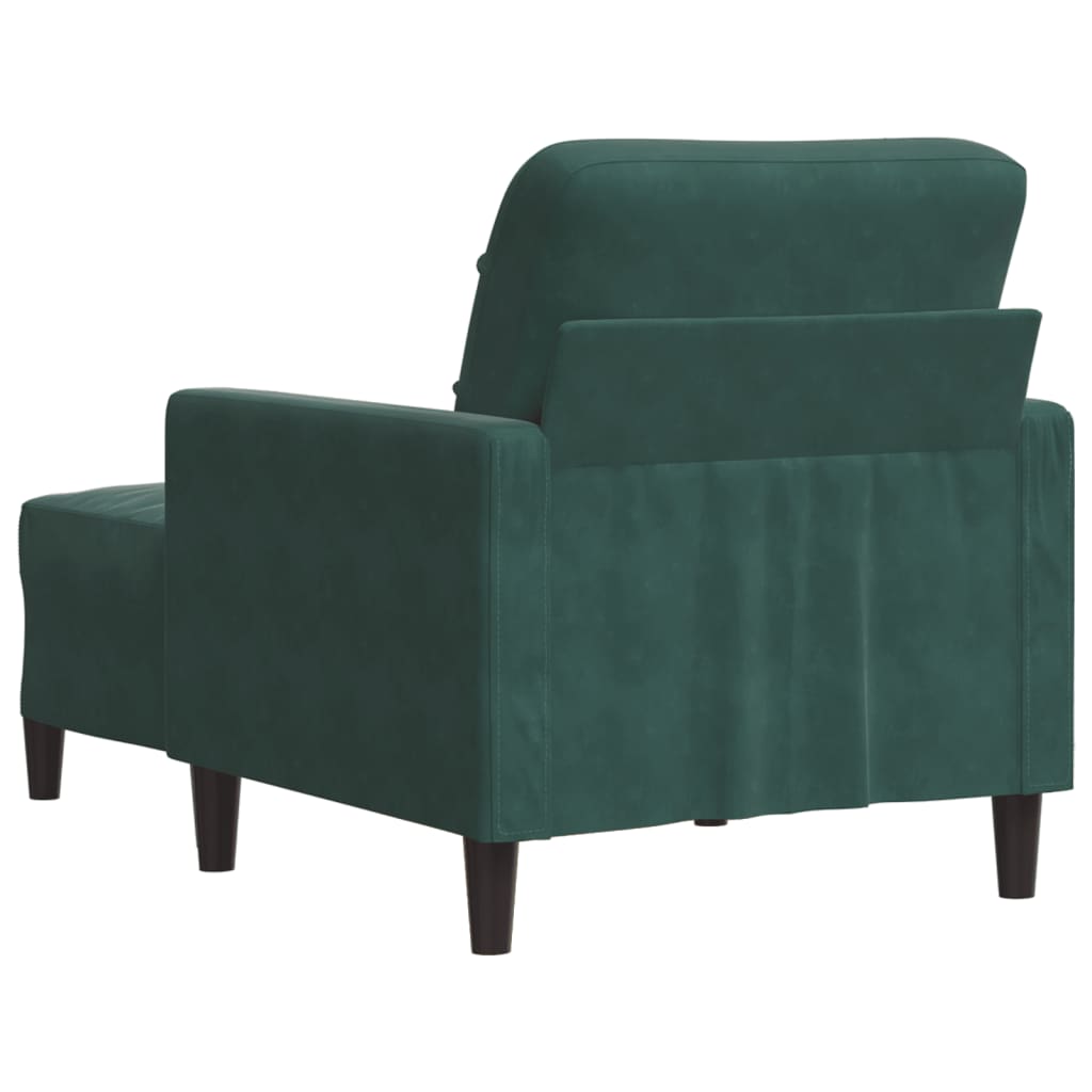 Fauteuil avec repose-pied Vert foncé 60 cm Velours - XIOS
