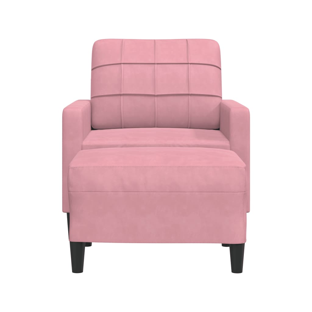 Fauteuil avec repose-pied Rose 60 cm Velours - XIOS