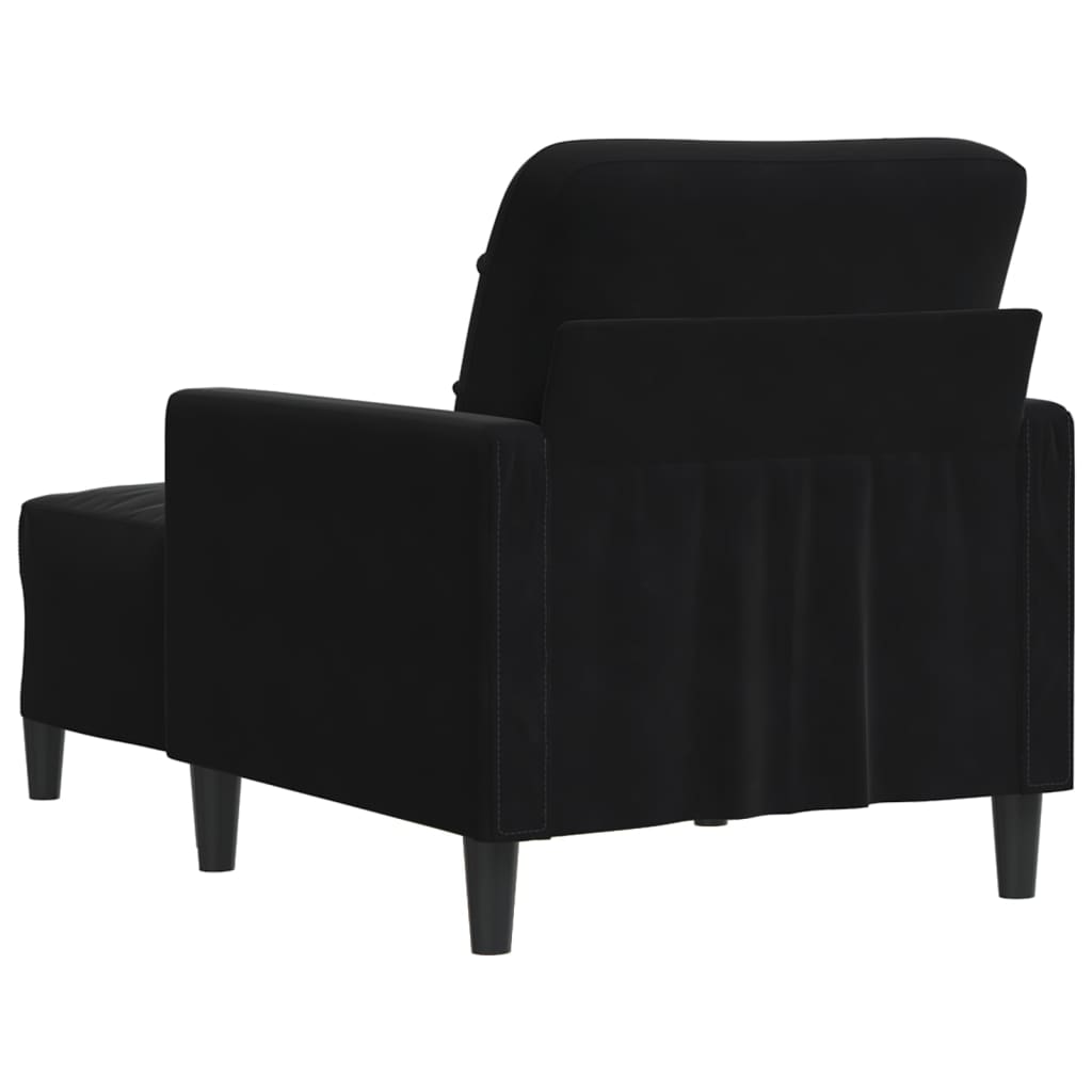 Fauteuil avec repose-pied Noir 60 cm Velours - XIOS