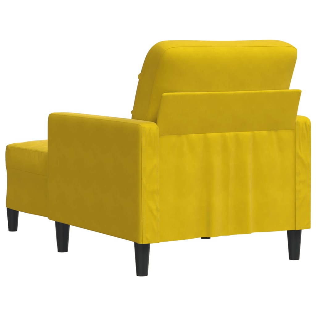 Fauteuil avec repose-pied jaune 60 cm velours - XIOS