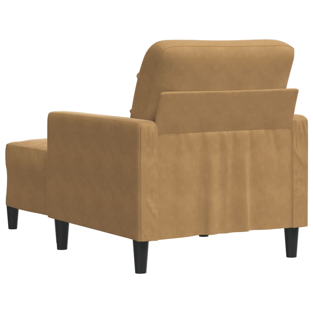 Fauteuil avec repose-pied Marron 60 cm Velours - XIOS