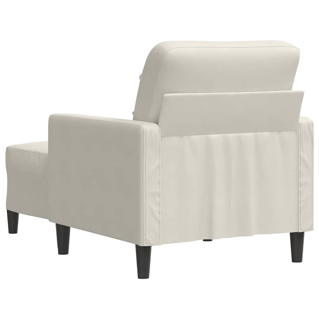 Fauteuil avec repose-pied Crème 60 cm Velours - XIOS