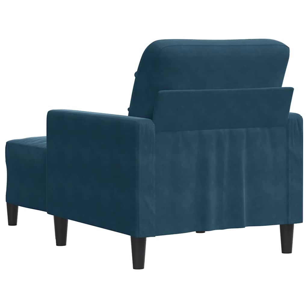 Fauteuil avec repose-pied Bleu 60 cm Velours - XIOS