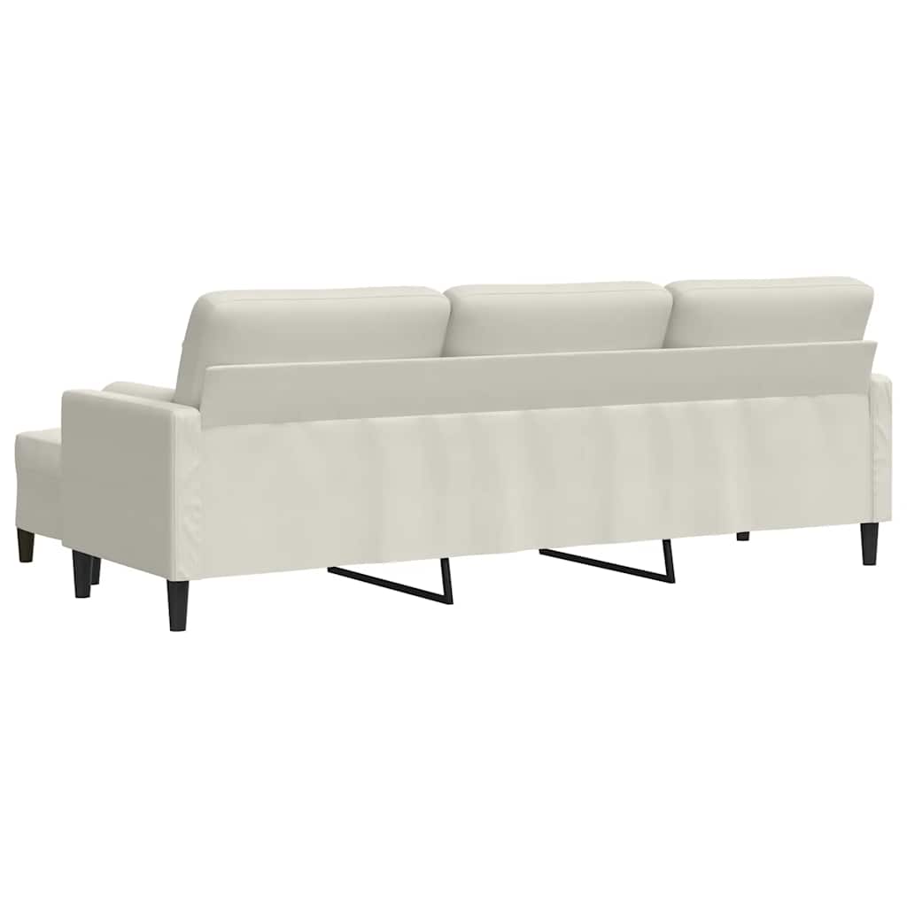Canapé à 3 places avec repose-pieds Crème 210 cm Velours - XIOS