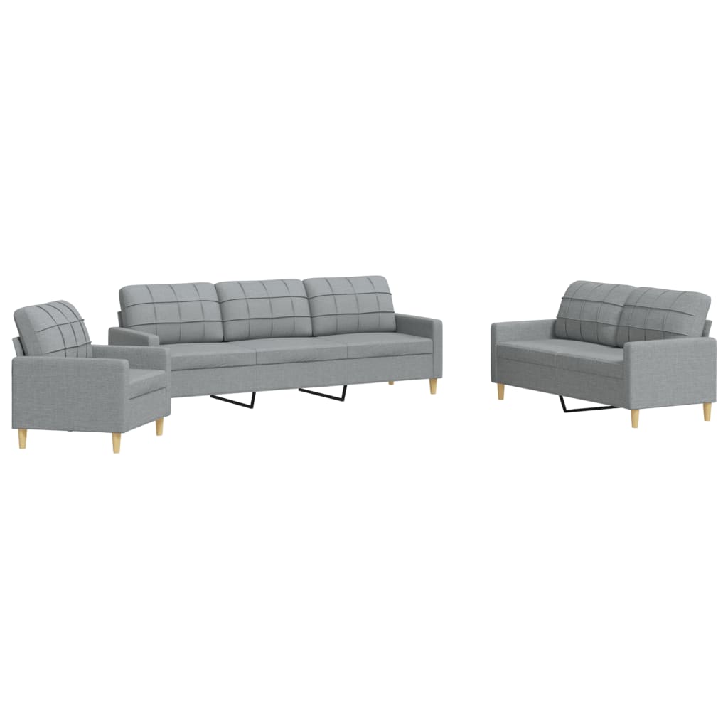 Ensemble de canapés 3 pcs gris clair tissu - XIOS
