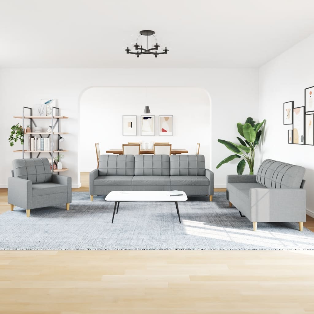 Ensemble de canapés 3 pcs gris clair tissu - XIOS