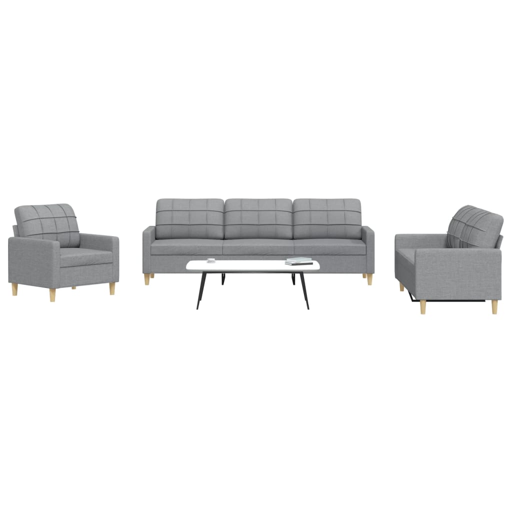 Ensemble de canapés 3 pcs gris clair tissu - XIOS