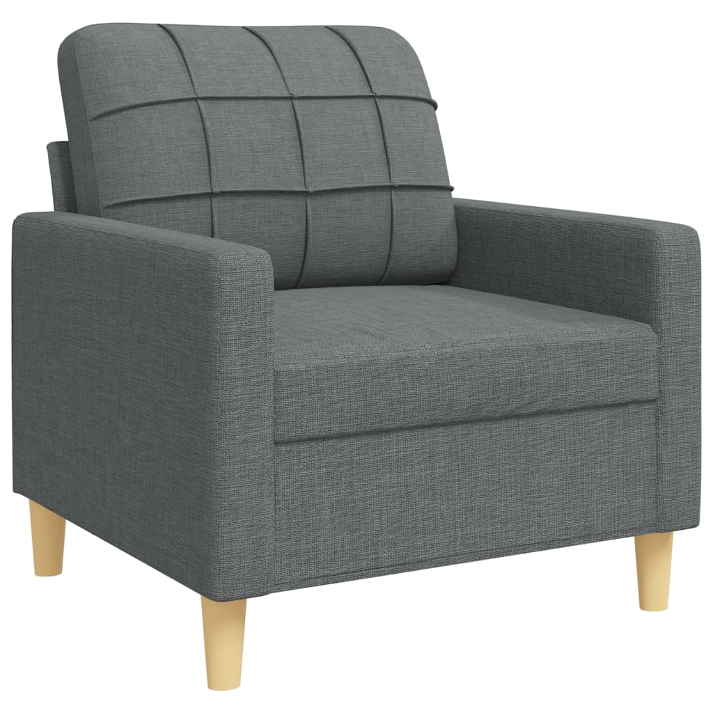 Ensemble de canapés 3 pcs gris foncé tissu - XIOS