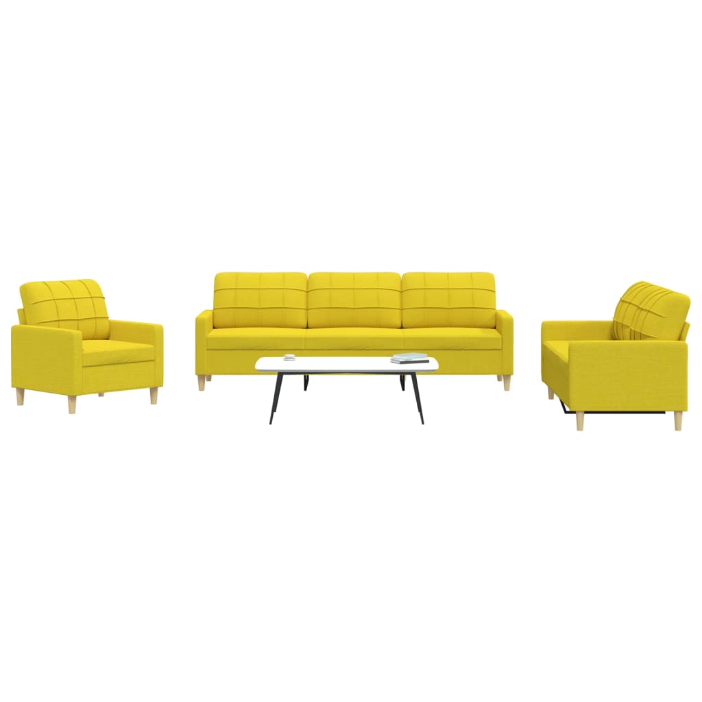 Ensemble de canapés 3 pcs jaune clair tissu - XIOS