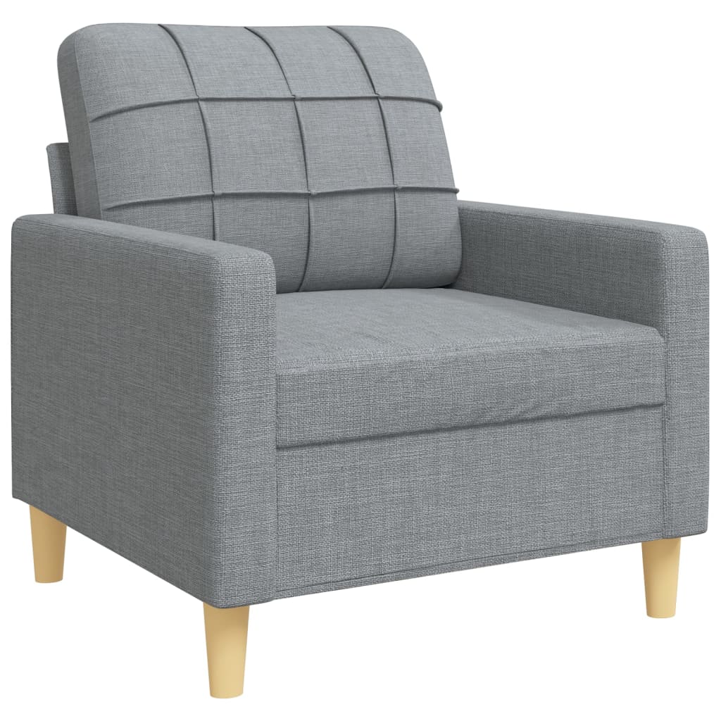 Ensemble de canapés 4 pcs avec repose-pied gris clair tissu