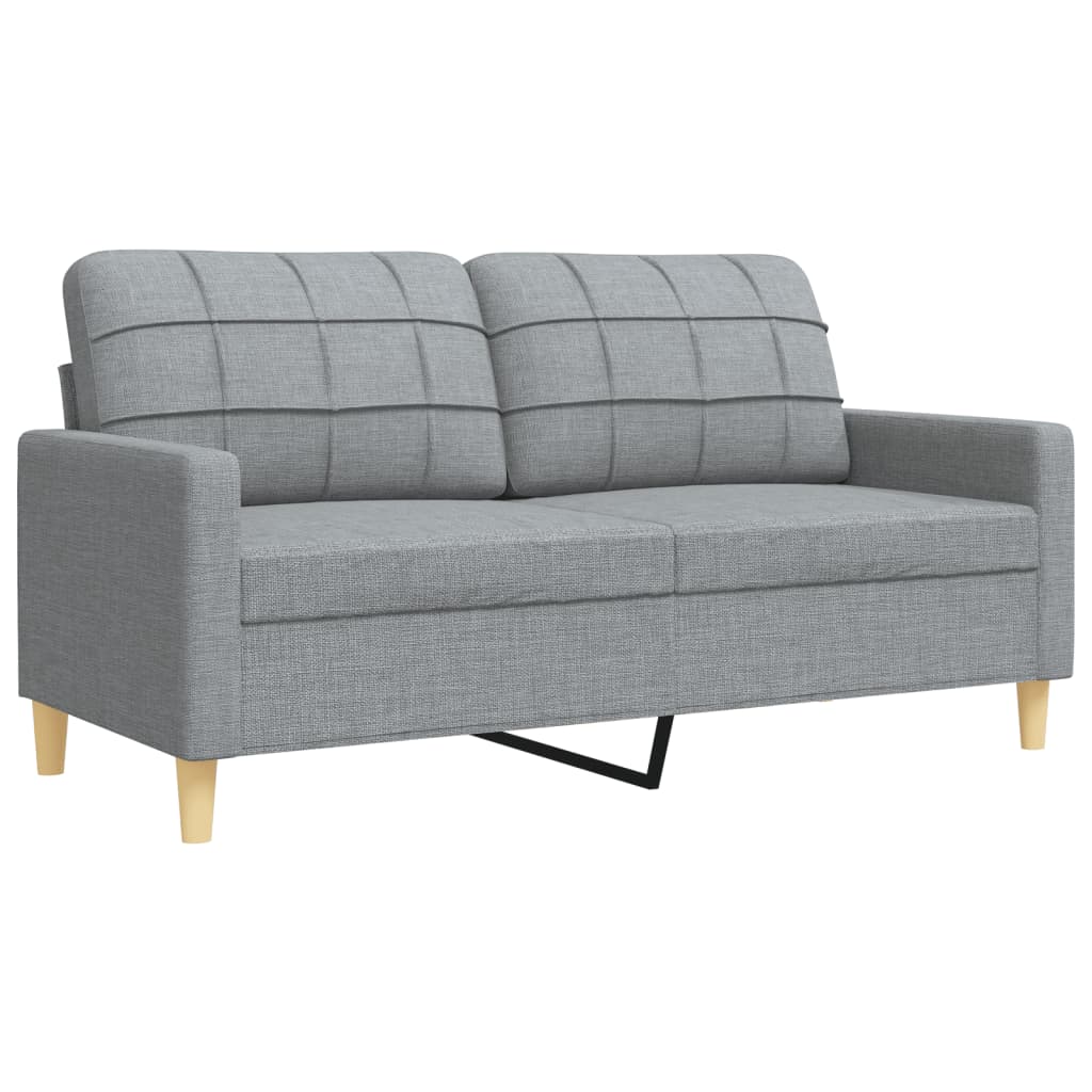 Ensemble de canapés 4 pcs avec repose-pied gris clair tissu